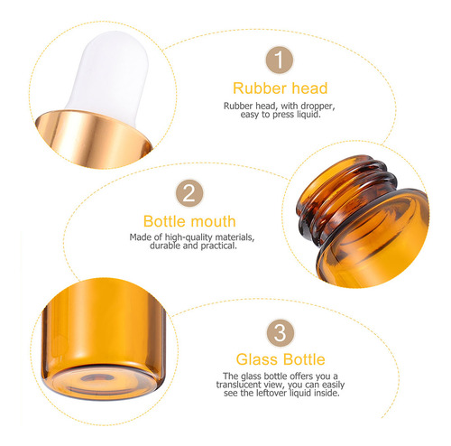 Gotero De Aceite Esencial De 2 Ml, 25 Unidades, Cuentagotas