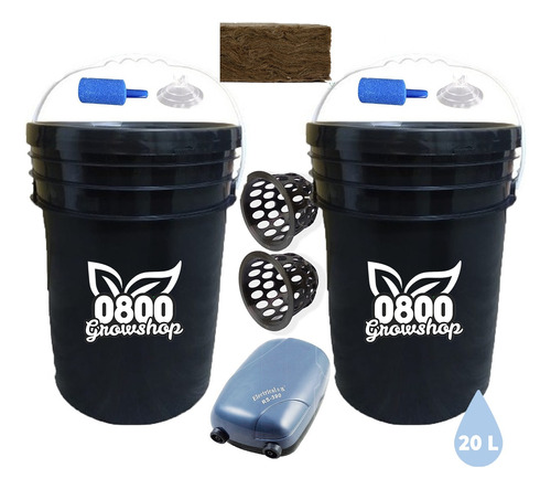 Kit Hidroponia Completo Balde 20l Indoor Duo 0800 Grow