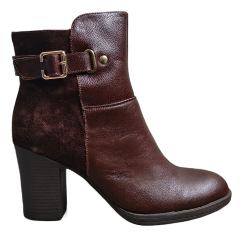 Botin Cuero Mujer Bruno Rossi Bb080 Cafe Elch Brown Gamusino