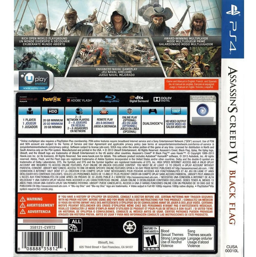 Assassin's Creed Iv Black Flag Ubisoft Ps4 Físico (Usado)