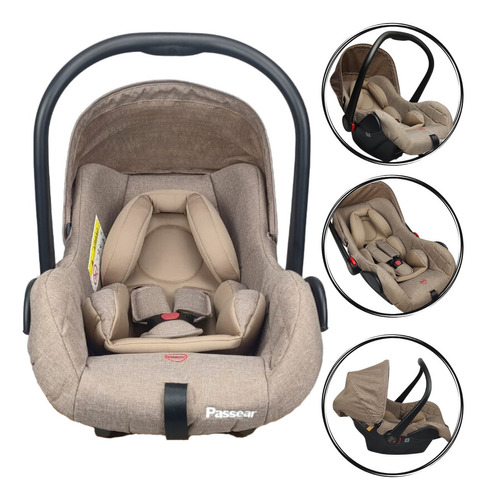 Bebê Conforto Preto Infantil, Cadeira Cadeirinha Para Carro Cor Marrom Aconchego
