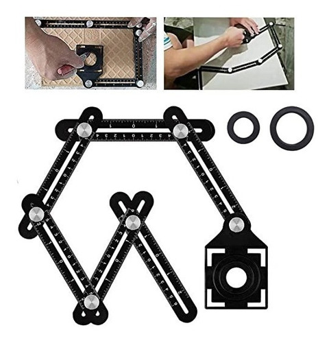 Regla Universal Multiángulo En Aluminio De 6 Lados