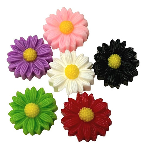 Flores De Acrilico Perforadas Para Joyeria Y Bisuteria 18pzs