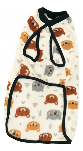 Poncho Polar Chaleco Estampado Perros Ropa Invierno Abrigo Talle 9 -- Ositos