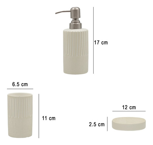 Set De Baño 3pz Jabonera+vaso+portajabon Mod.31-cz009