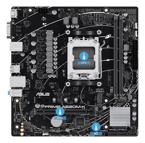 Tarjeta Madre Asus Prime A620m-k S- Am5 2x Ddr5 Hdmi Vga