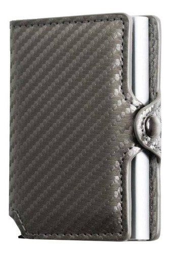 Imagen 2 de 4 de Billetera Walla Carbono silver cuero y fibra de carbono