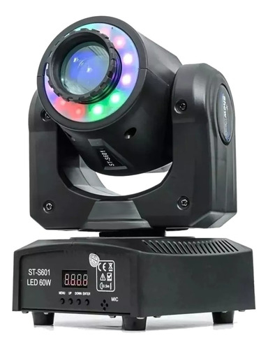 Moving Farol Head Spot Led 60w 8 Cores + 8 Desenhos Dmx