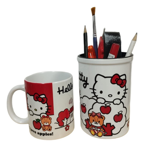 Set Taza Y Portalápices Hello Kitty