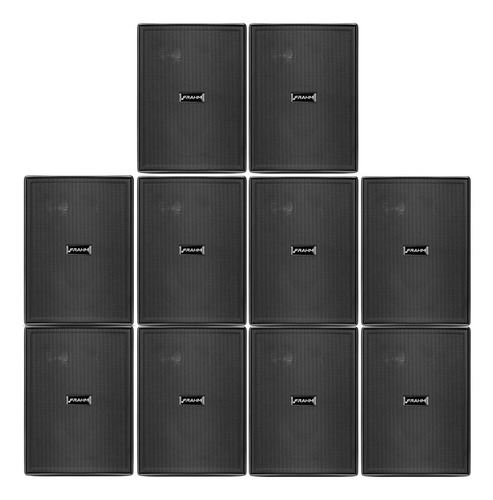 10 Caixas Acústica Passiva 60w Ps200 Frahm Preta Cor Preto 100v/240v