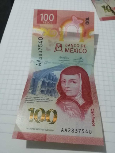 Billete Nuevo De $100 (cien Pesos) Serie Aa Única Pieza. 