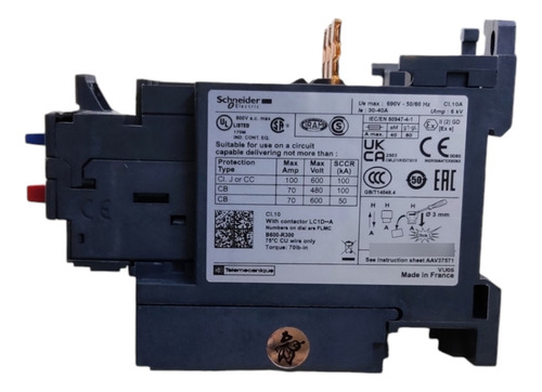 Relé De Sobrecarga Térmica Schneider Lrd340, 30-40a