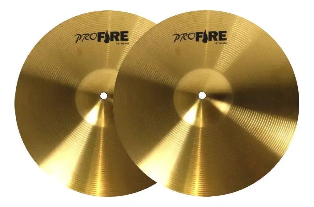 Prato Spanking Pro Fire Alloy Hit Hat 14 Cor Bronze Kit Com 2