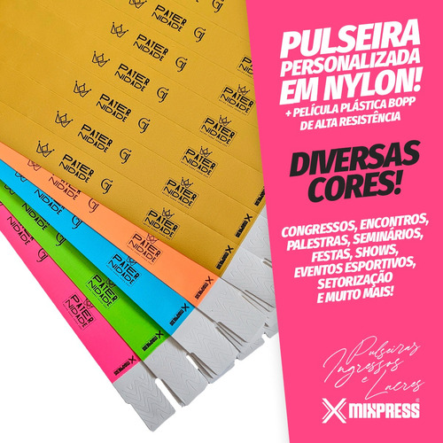 Pulseira Nylon Personalizada Festa Evento Show . 1000 Unids