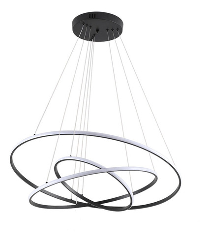 Lustre Pendente Nordecor Inverse Redondo Com 3 Metros 2142-1 Cor Preto 110V/220V