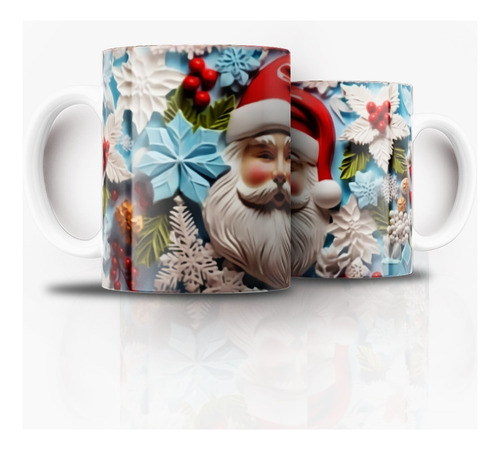 Tazón Taza Personalizada Navidad Viejito Pascuero 3d 