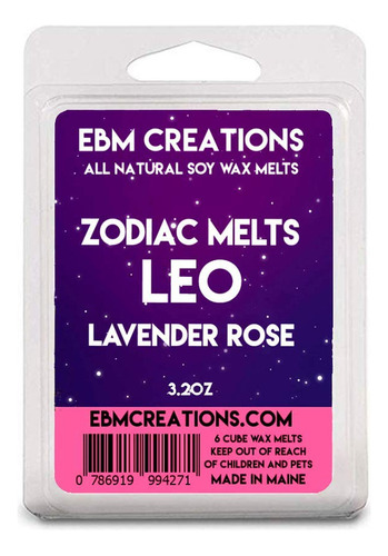 Zodiac Melts - Leo - Lavanda Rosa - Cera De Soja Totalmente 