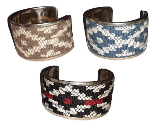 Pulsera De Alpaca Y Guardapampa Gruesa 4cm X10u Surtidas