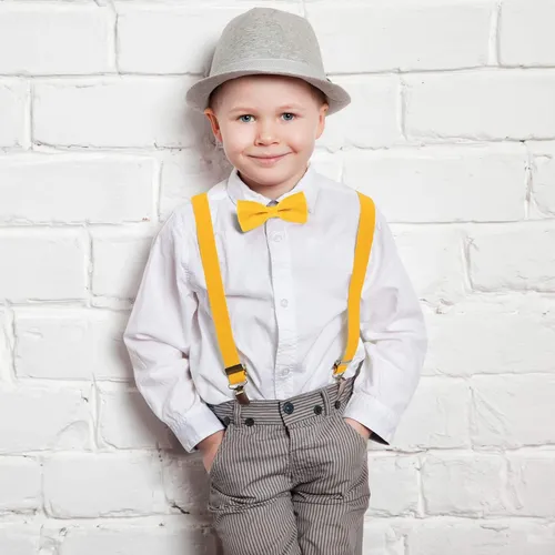 Traje con tirantes y moño para niño hotsell
