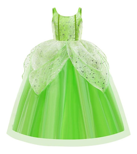 Maravilloso Vestido De Princesa Con Hojas Verdes