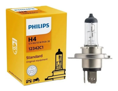 Imagem 9 de 10 de Par Lampada Philips Halogena H4 12v 60w/55w Standard 12342c1