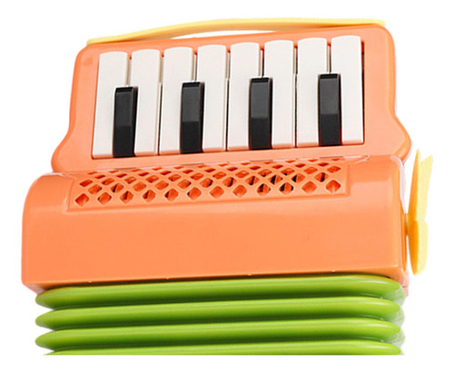 Acordeón De Piano De 10 Teclas Y 8 Bajos, Música Naranja