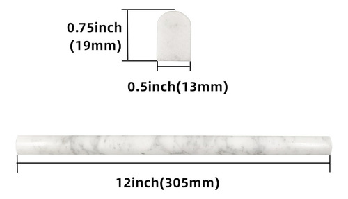 Juego De 15 Azulejos De Mármol Blanco Carrara De 0.5 X...