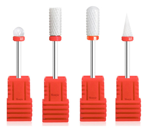 4 Limas Puntas De Ceramica Para Manicura Pedicura