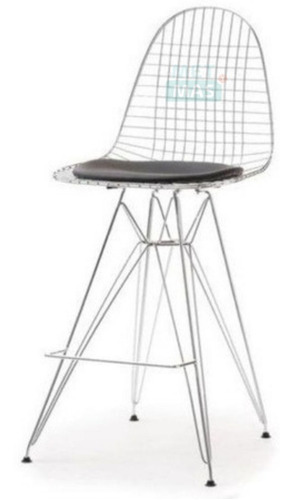 Banqueta Desayunador Taburete Silla Alta - Dkr Bertoia - Canasto Cromada + Almohadon - Ideal Barras !