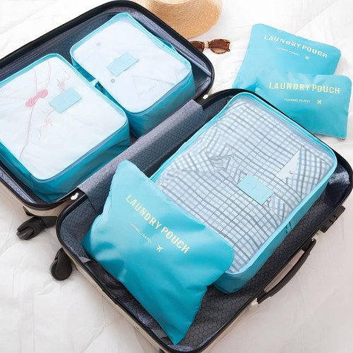 Set X6 Organizadores De Valija Viaje Neceser Negro