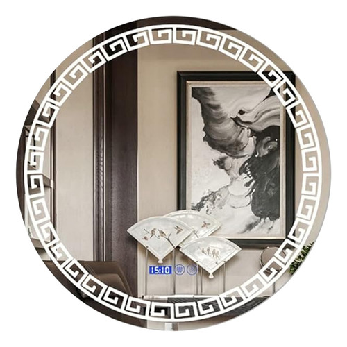 Aierf Espejo Inteligente Baño 3modo Touch Moderna 60*60cm Antivaho,con Pantalla De Tiempo Y Temperatura, 3 Modos De Iluminación, Antifiebla De Alta Eficiencia