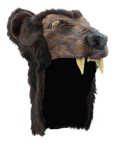 Imagen 4 de 7 de Casco De Látex Y Peluche Brown Bear Helmet Oso Café