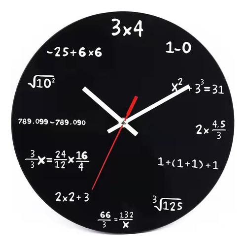 Akaha Reloj De Pared De Matemáticas De 12 Pulgadas, Diseñ.