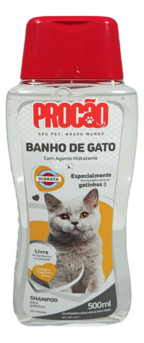 Shampoo Banho De Gato 500ml Para Gatos Procão