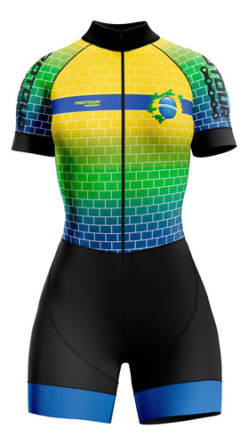 Macaquinho Para Ciclista Feminino Pro Tour Seleçao Brasil