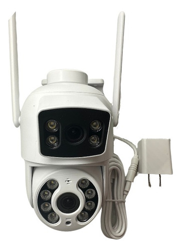 Cámara Ip Wifi 2mp 128gb Doble Cámara Ptz Exterior App Tuya Color Blanco