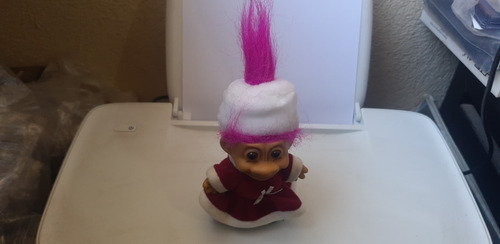 Vintage Russ Pink Hair Christmas Dress Troll 18 Cms