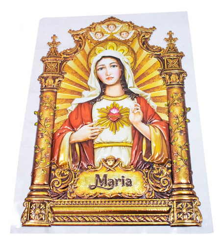 Adesivo Decorativo Sagrado Coração De Maria 39x26 Cm Cor Vermelho