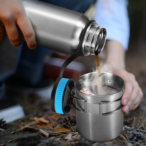 Botella Y Taza De Vacío De Acero Inoxidable For Acampar