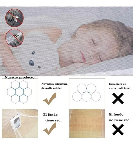 Mosquitera Pabellon Cama No Necesita Colgarse Con Dos Puerta