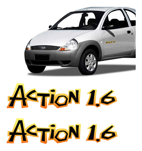 Par De Adesivos Da Porta Ford Ka Action 1.6 Emblema Lateral