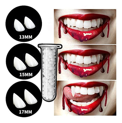 Acoucb Cosplay Vampire Fangs Dientes Con Adhesivo, 54gzl