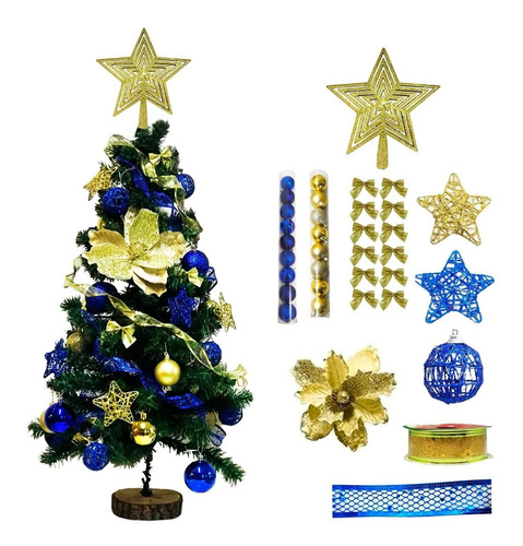 Árbol De Navidad Kit 50 Piezas Armado Completo 90 Cm Boca 