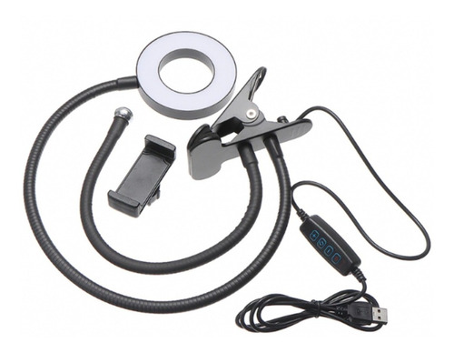 Imagen 2 de 7 de Lámpara Escritorio Aro Luz Fotografia Led Selfie Tiktok 2en1
