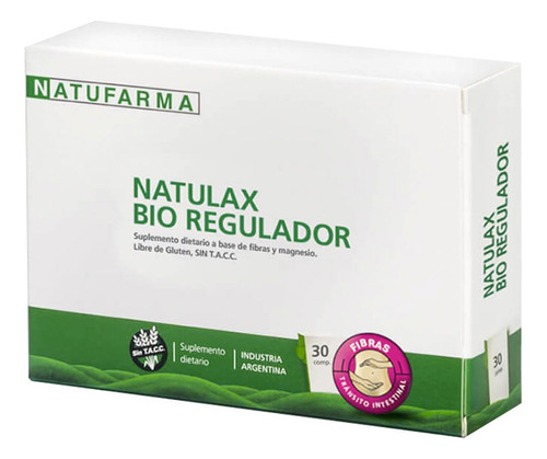 Natulax Bio Regulador 30 Comp Natufarma Fibras Sin Tacc