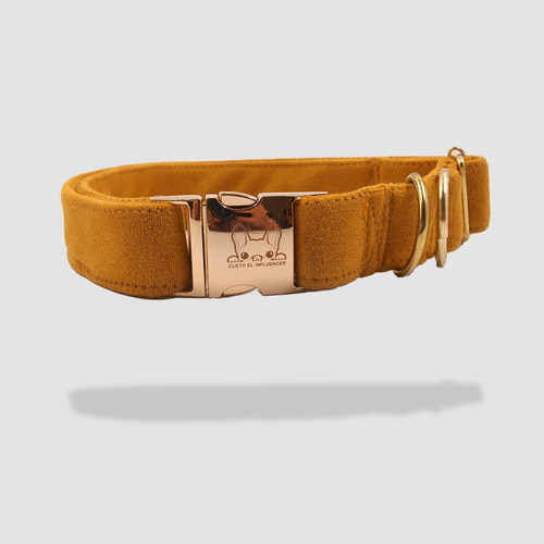 Collar Para Perro 100% Algodón Y Suave - Combina Con Correa Color Ocre Cleto El Influencer Tamaño Del Collar M