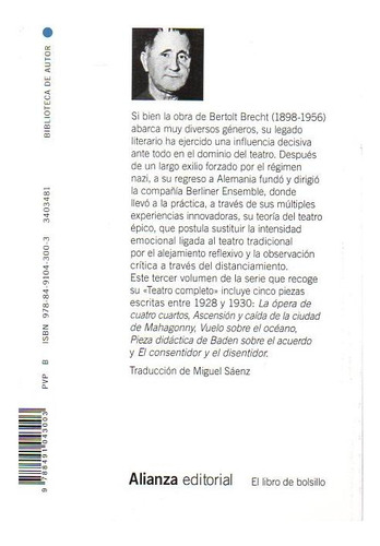 La Opera De Cuatro Cuartos - Brecht - Alianza España