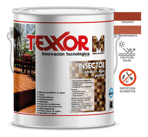 Protector Ladrillos Impermeabilizante Insectol 4 Lts Texxor