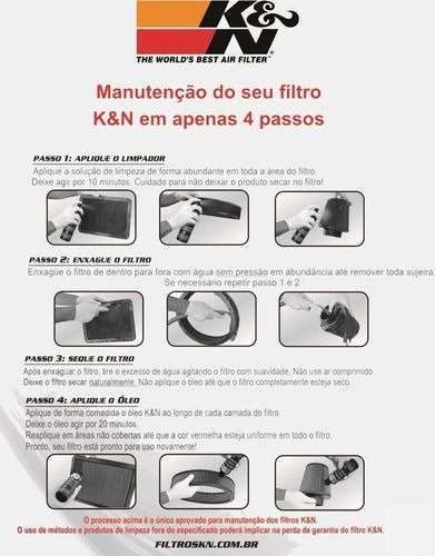 Kit Limpeza Filtro Ar K&n Kn Recharger + Brindes Exclusivos