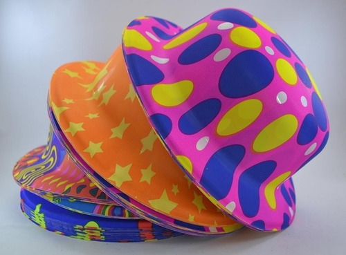 Sombrero Neón Plástico Multicolor Surtido (docena) Hora Loca